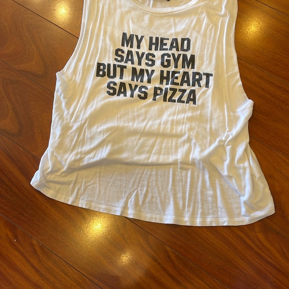 White Graphic Tank Top